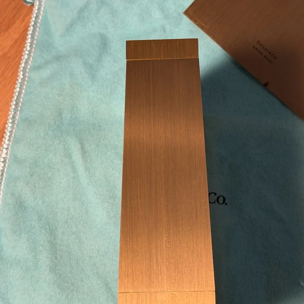Tiffany & Co. Brushed brass Square table clock